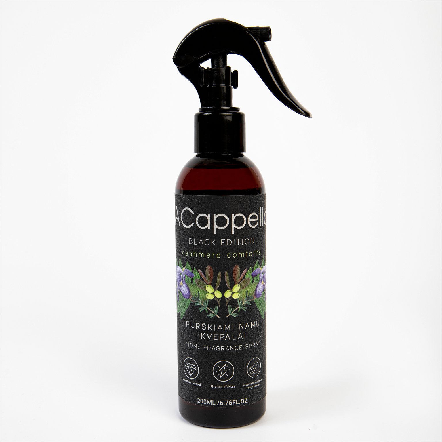 Namų kvapas ACAPPELLA Black Edition Cashmere Comforts, 200 ml