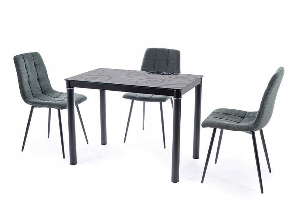 Valgomojo stalas DAMAR, 100 x 60 cm, juodas - 2