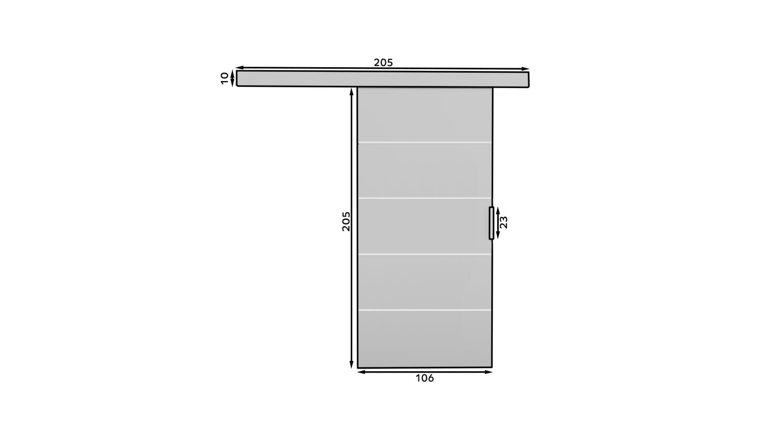 Stumdomos durys BIELLA 106 x 205 cm, juoda - 3