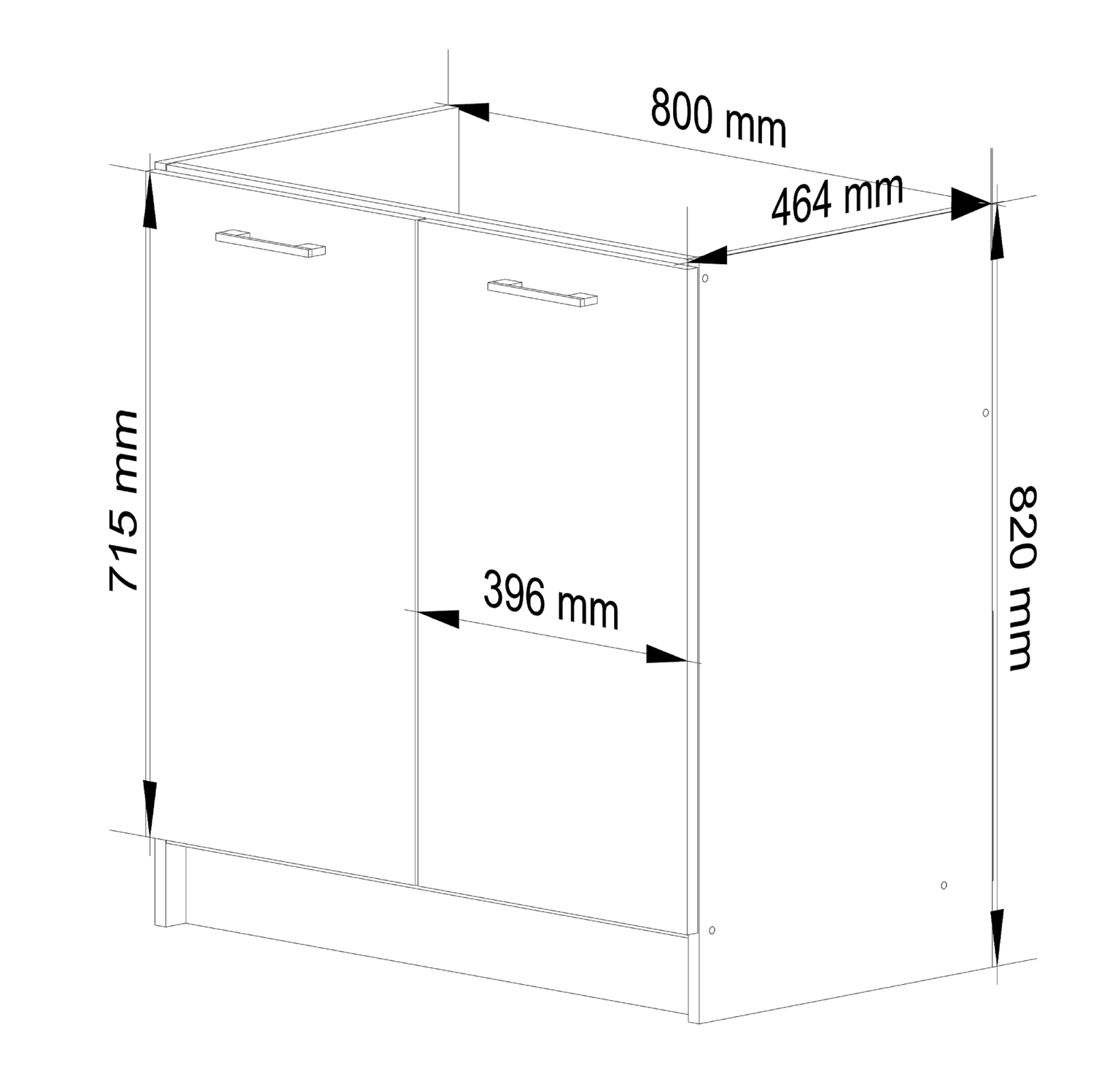 Virtuvės spintelė OLIVIA S 80 cm, balta - 3