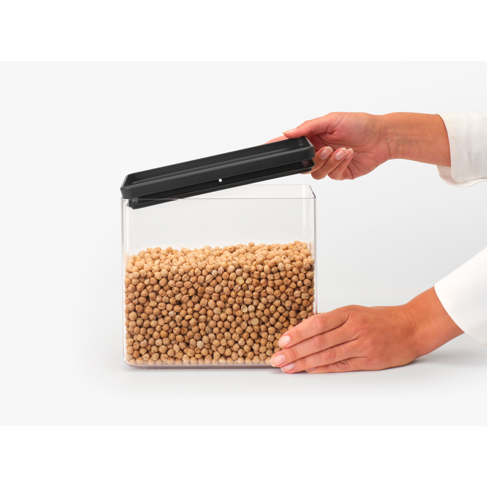 Birių produktų sukraunamas indelis BRABANTIA, t. pilku dangteliu, 3,5 L - 4