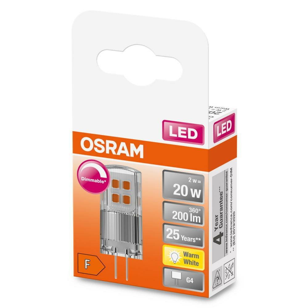 OSRAM LED kapsulinė lemputė PIN 20, G4, 2W, 2700 K, 200 lm, dimeriuojama, šiltai baltos sp. - 2