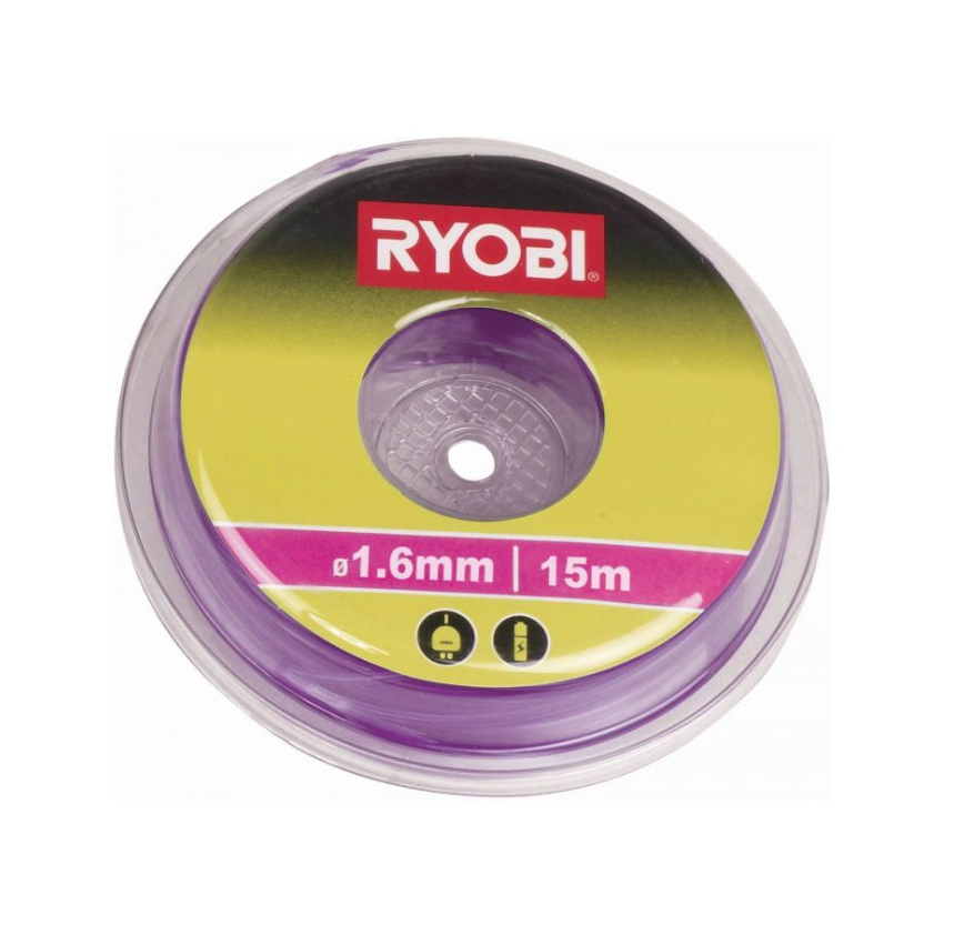 Apvalus žoliapjovės pjovimo lynas RYOBI RAC101, 1,6 mm x 15 m-0