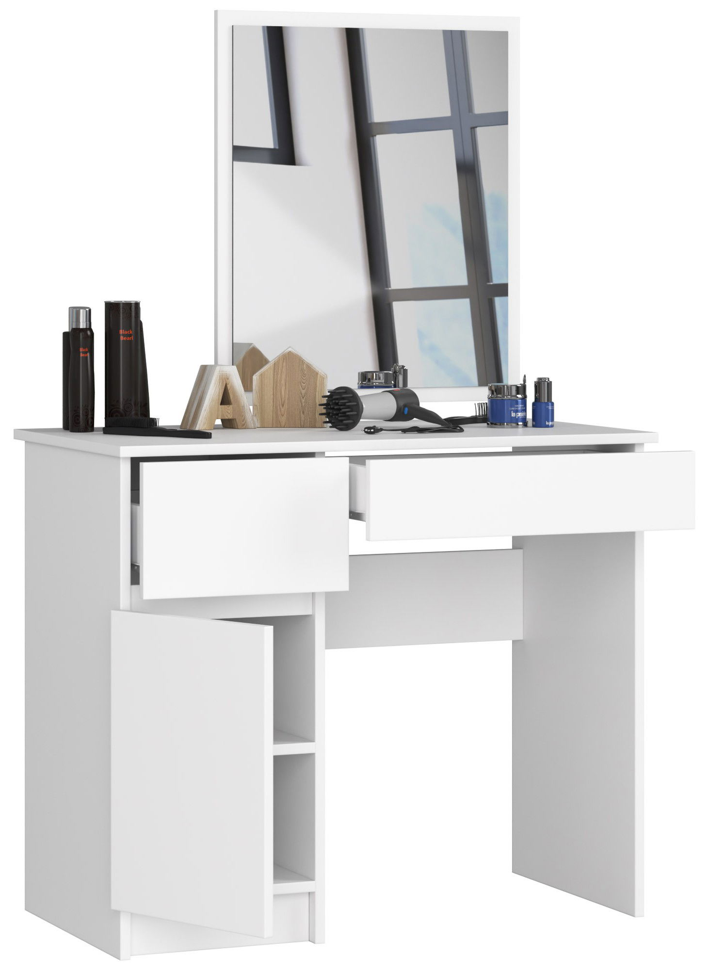 Kosmetinis staliukas su veidrodžiu P-2/SL 500x600, balta-1