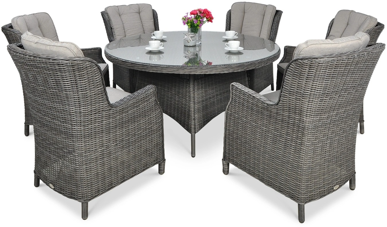 Lauko baldų komplektas RAVENA 6+1, Dark Grey-1