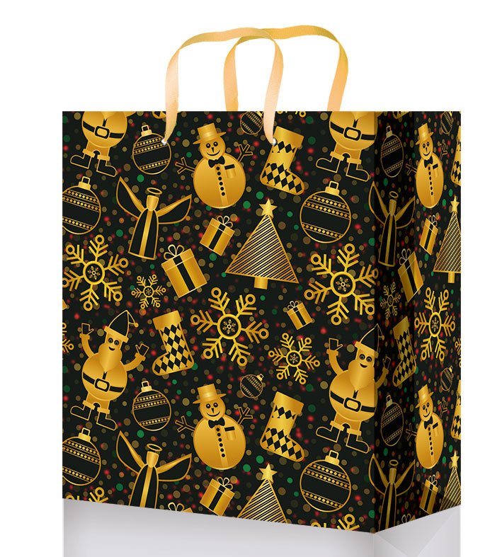 Kalėdinis dovanų maišelis, įvairių rūšių, 26,4 x 13,6 x 32,7 cm