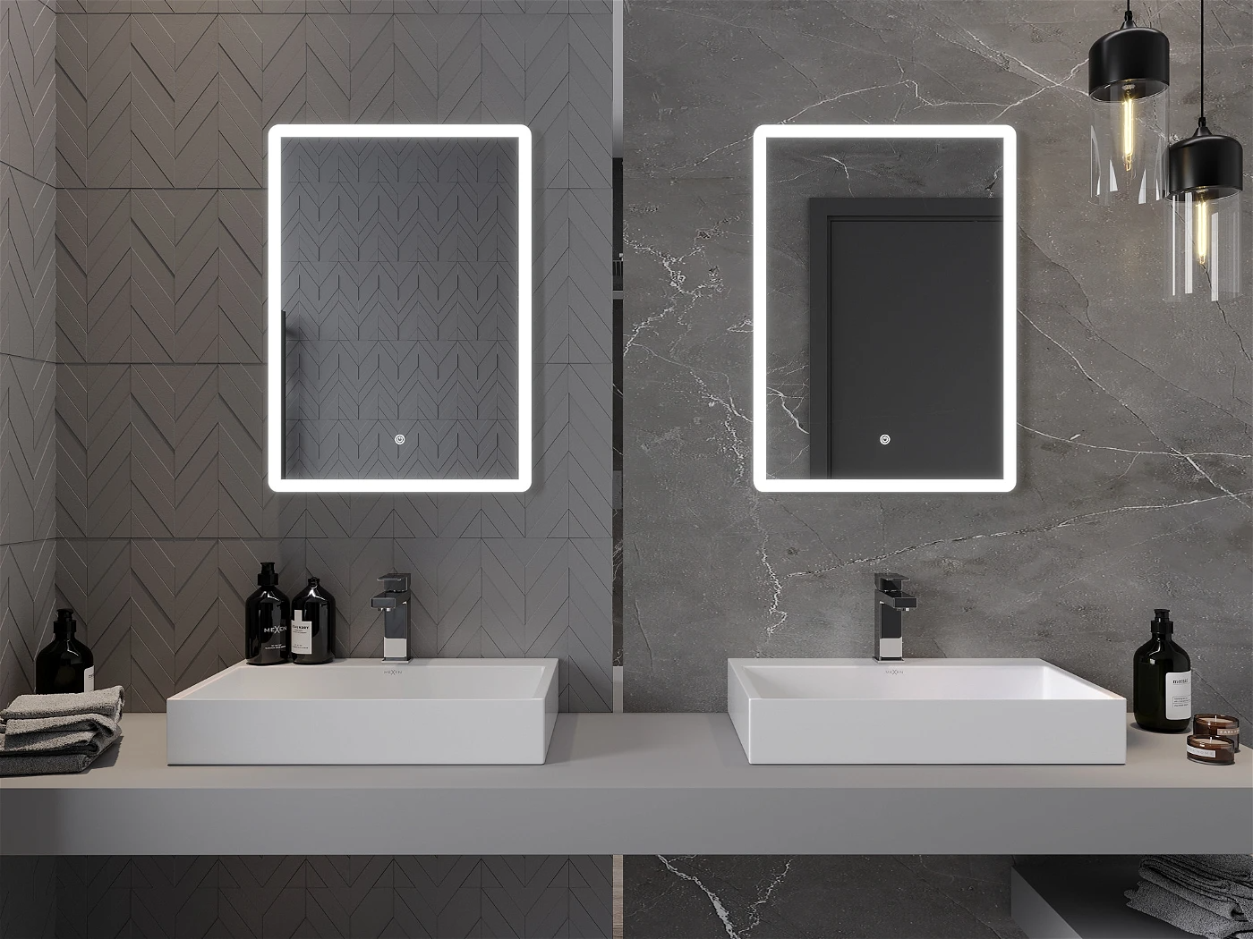 Vonios veidrodis Mexen Navia su LED apšvietimu ir šildymo kilimėliu, 50 x 70 cm - 4