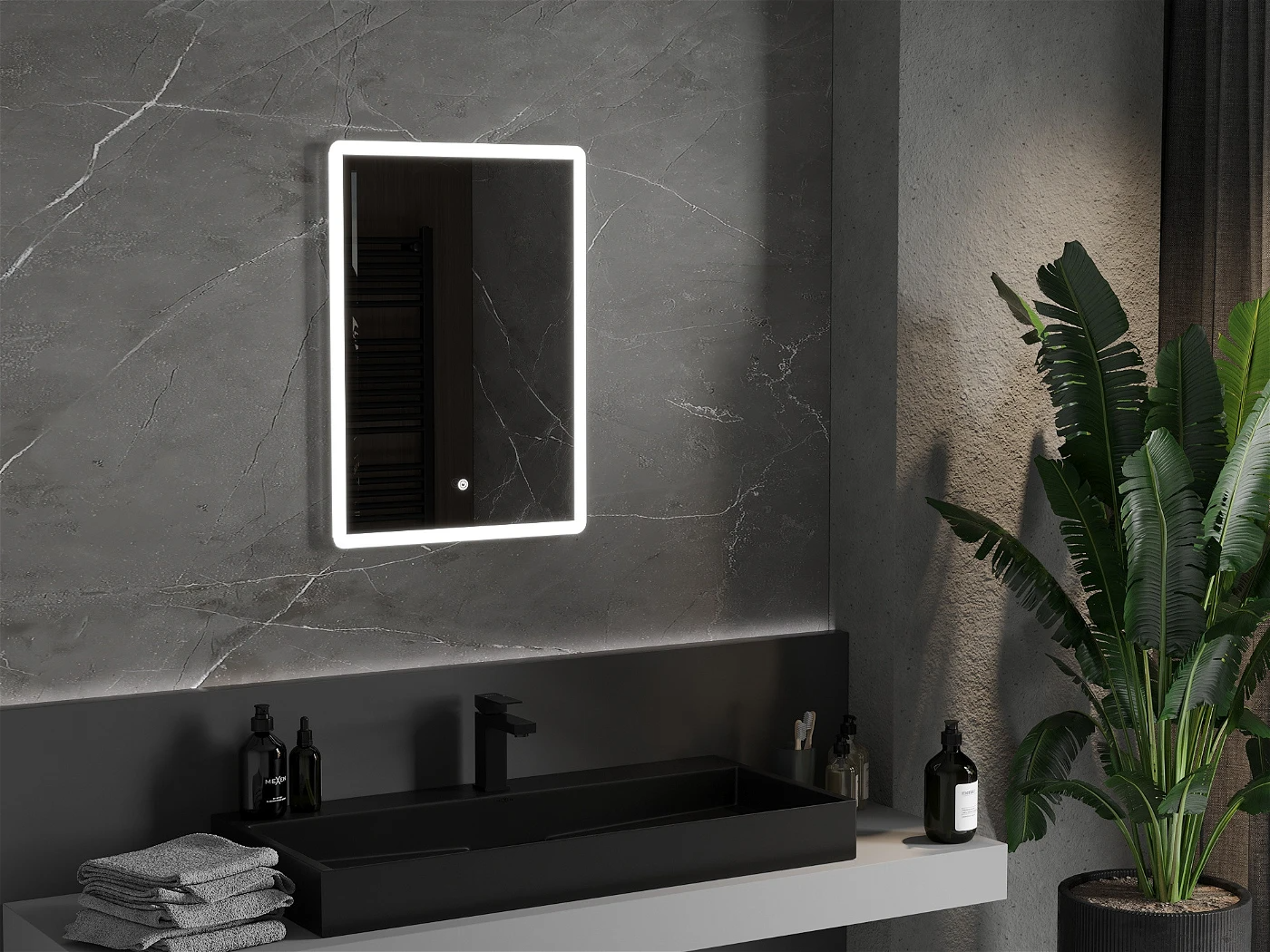Vonios veidrodis Mexen Navia su LED apšvietimu ir šildymo kilimėliu, 50 x 70 cm - 2