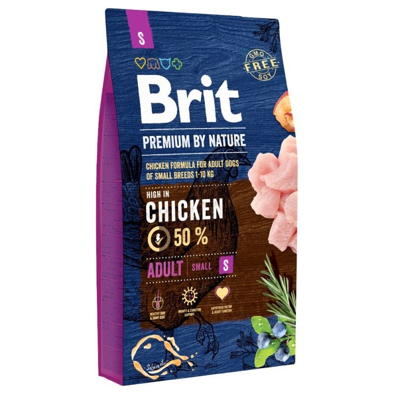 Sausas šunų ėdalas Brit Premium By Nature Adult S, 3 kg