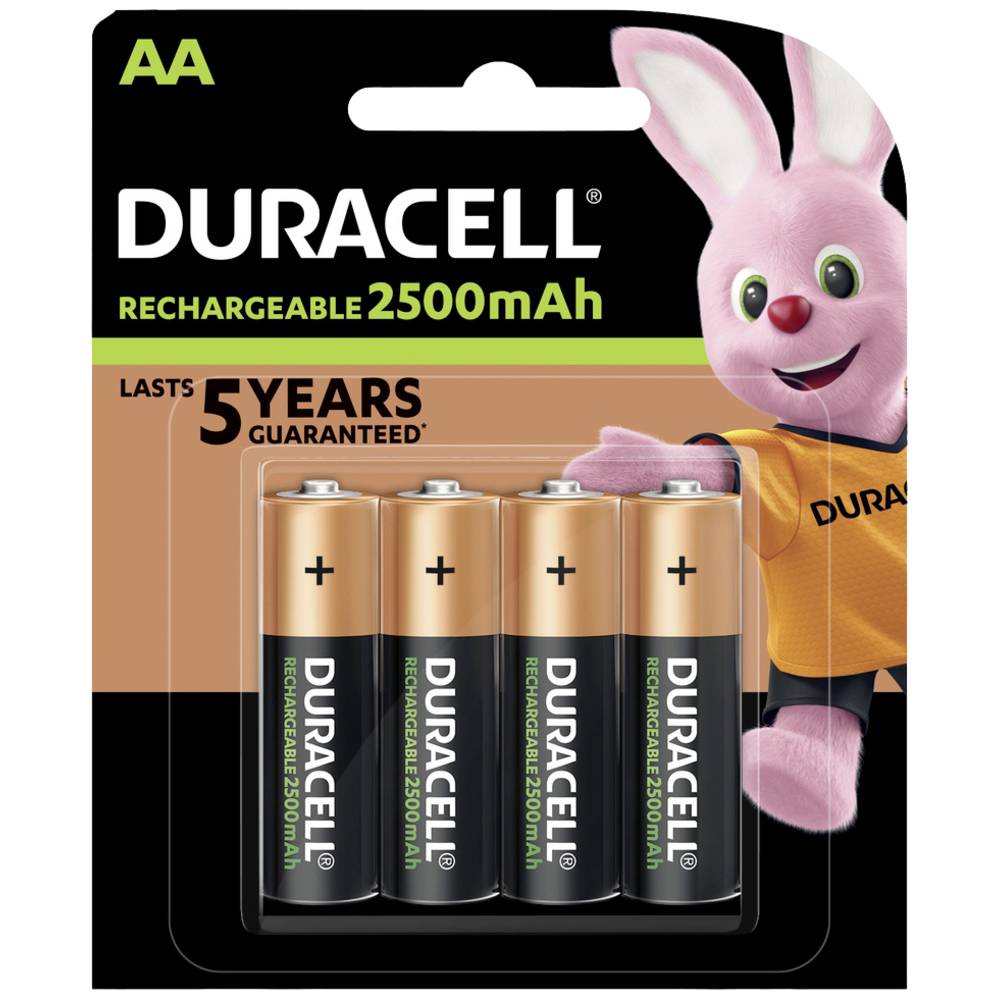 Įkraunami elementai DURACELL, AA, 2500 mAh, 4 vnt-0