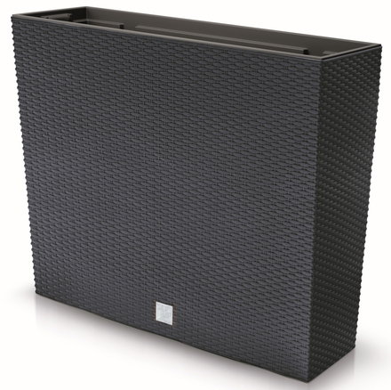 Lauko plastikinis vazonas RATO CASE T, su įdėklu, antracito sp., 24 x 77 x 69 cm-0