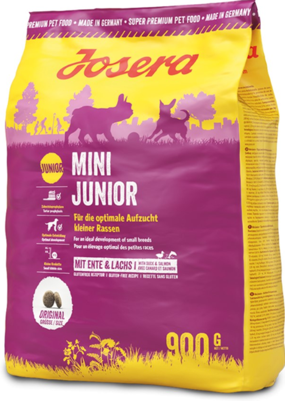 Sausas šunų ėdalas JOSERA Mini Junior, su antiena, 900 g-0