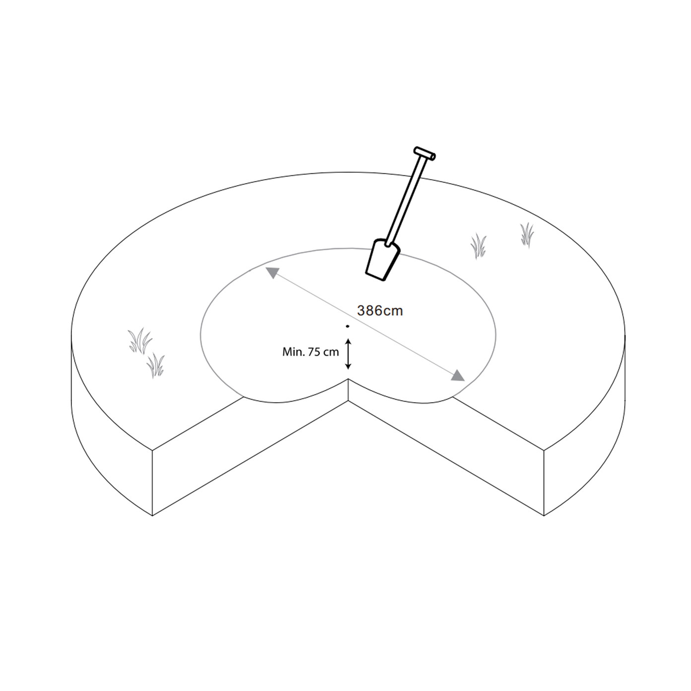 Batutas Ground Trampoline, 426 cm, su tinklu - 3