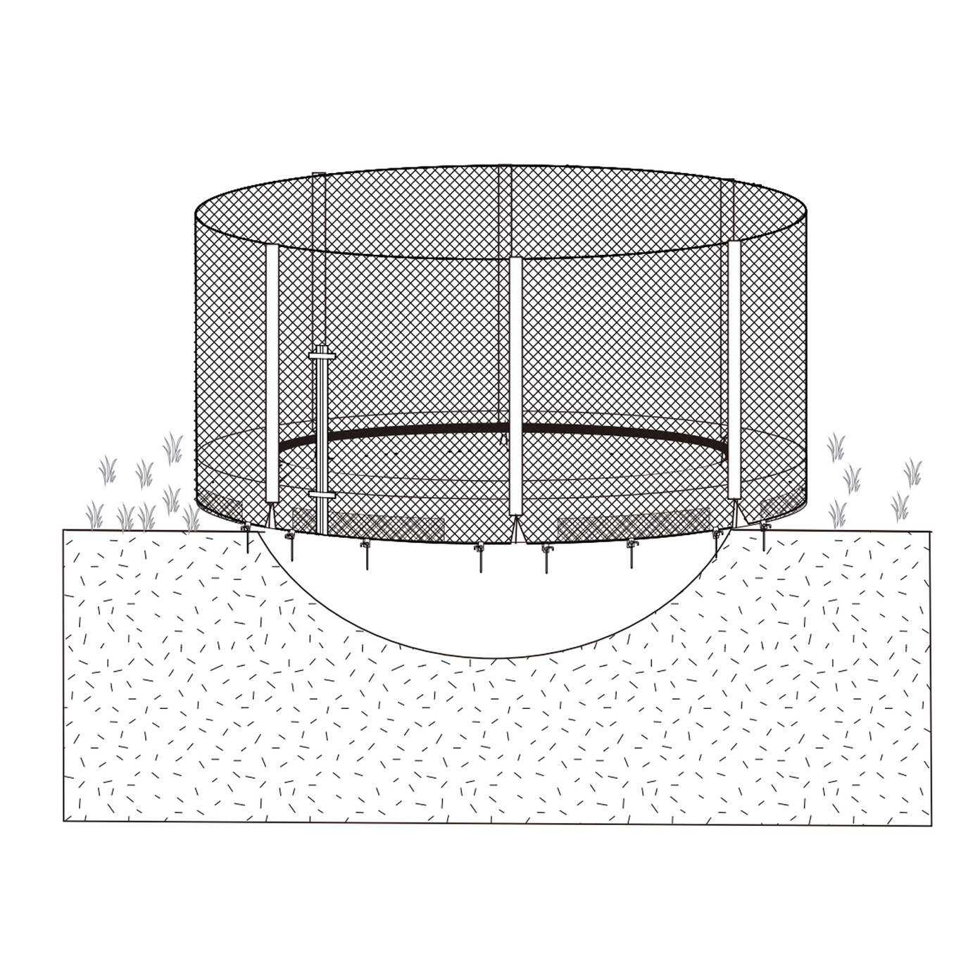 Batutas Ground Trampoline, 426 cm, su tinklu - 5