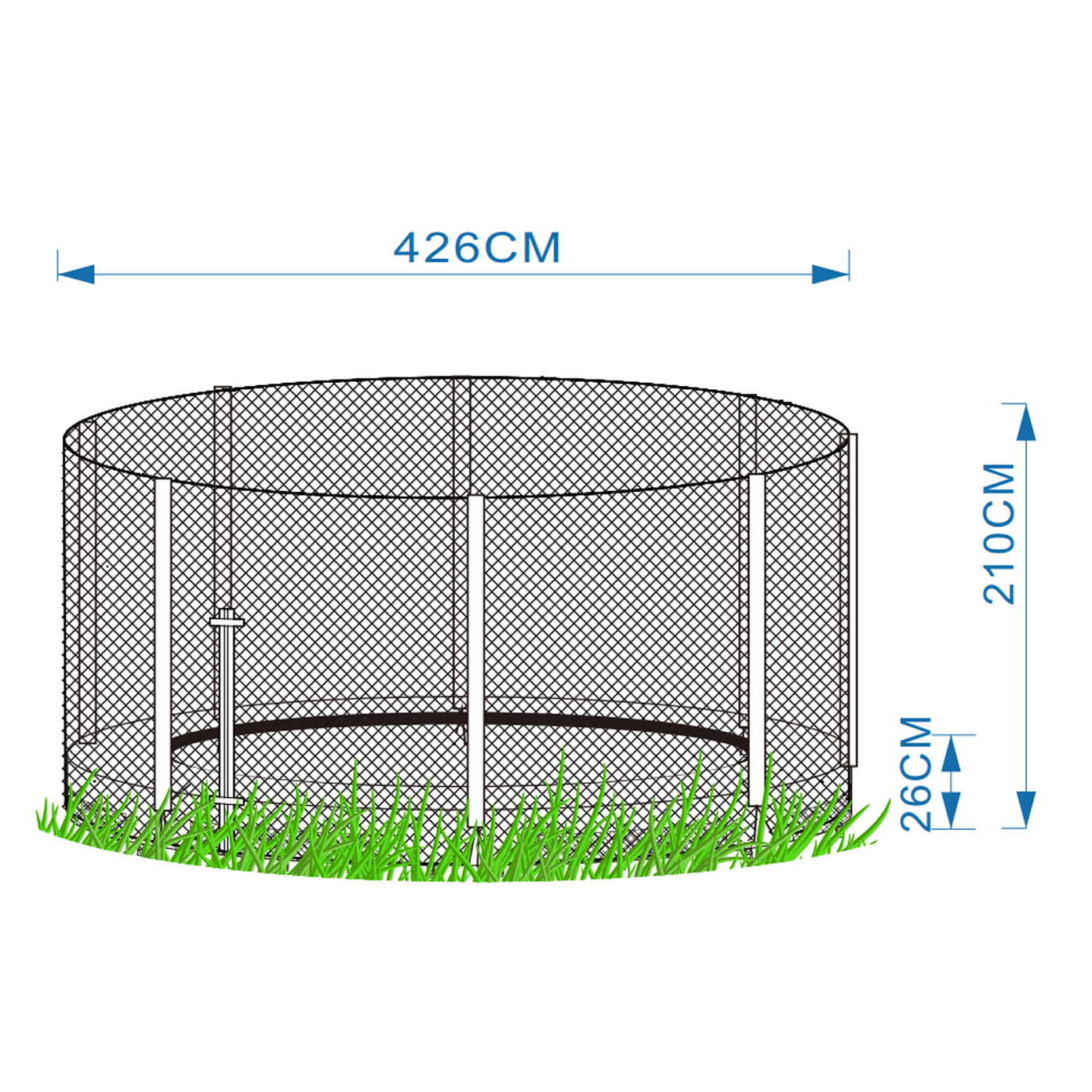 Batutas Ground Trampoline, 426 cm, su tinklu-1
