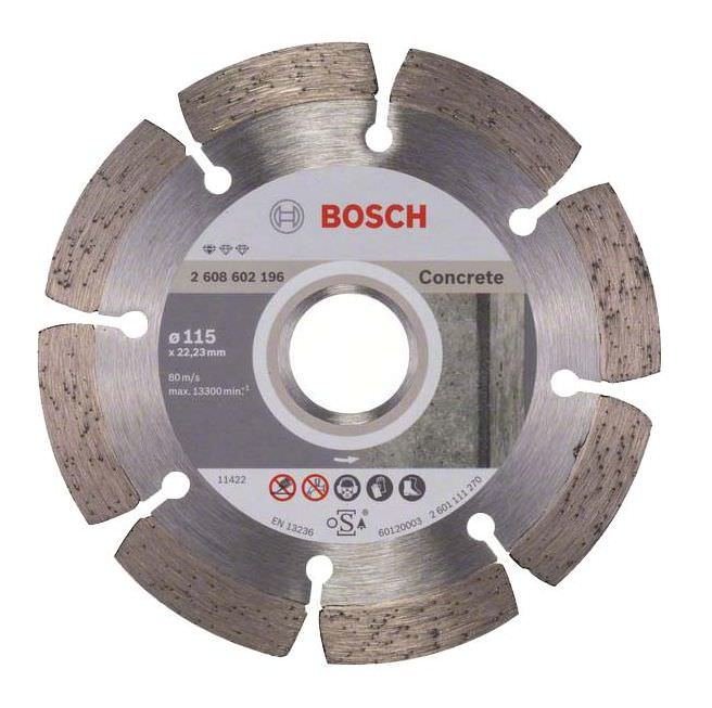 Deimantinis segmentinis pjovimo diskas BOSCH CONCRETE, 115 x 1,6 x 22,23 mm, betonui, mūrui