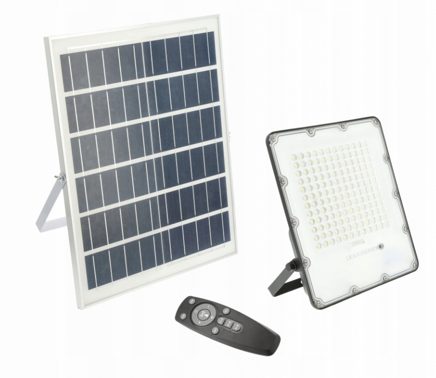 LED prožektorius GTV BRAVOS įkraunamas saulės energija, IP65, 200W, 6400K, 2000lm, 120°, su pultu-0
