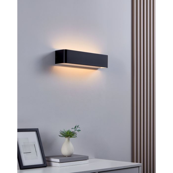 Sieninis LED šviestuvas EGLO SANIA 4, 12 W, 1400 lm, 3000 K, juodos sp, 36,5 x 8 x 9 cm-1