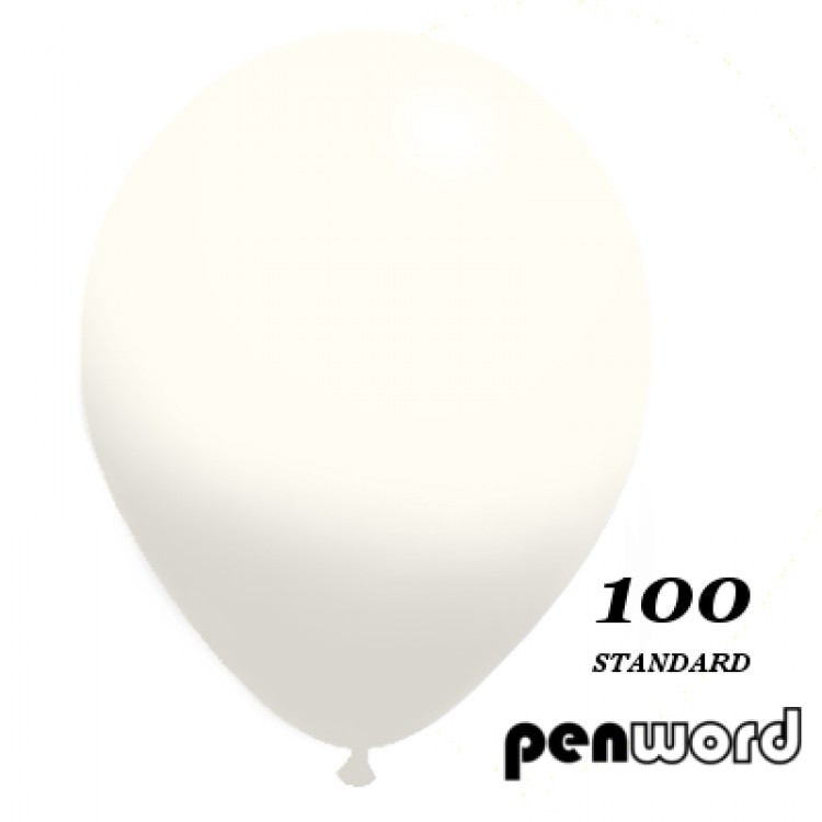 Balionai Penword, balti, 12 cm, 100 vnt