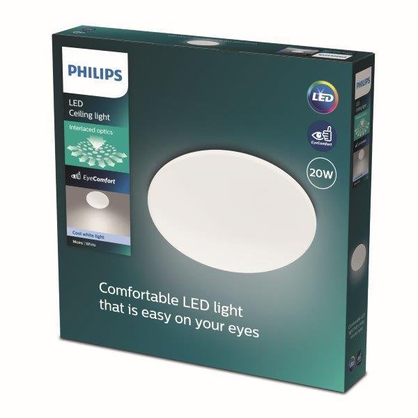 Plafoninis LED šviestuvas PHILIPS, 20 W, 4000 K, 2300 lm, baltos sp., Ø39 cm - 2