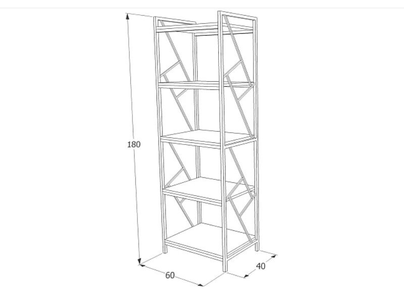 Pastatoma lentyna TABLO R5, 60 cm, ąžuolo/juoda - 5