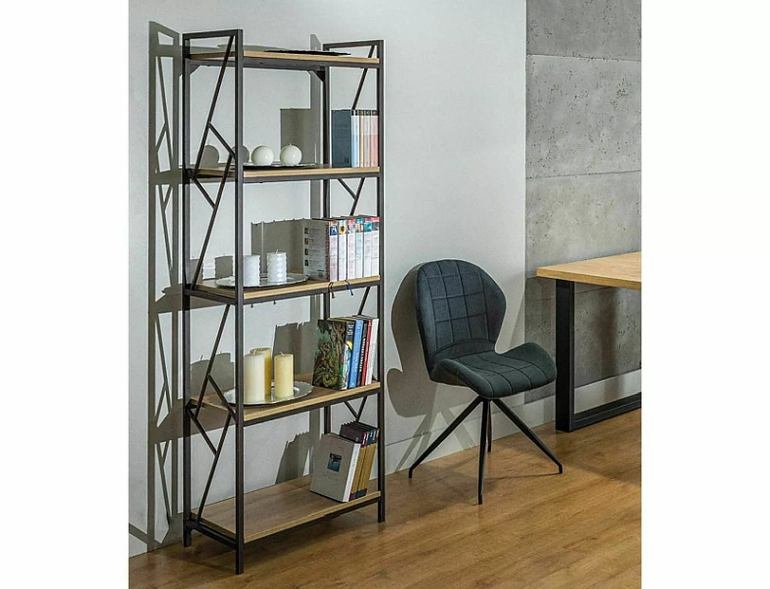 Pastatoma lentyna TABLO R5, 60 cm, ąžuolo/juoda-1