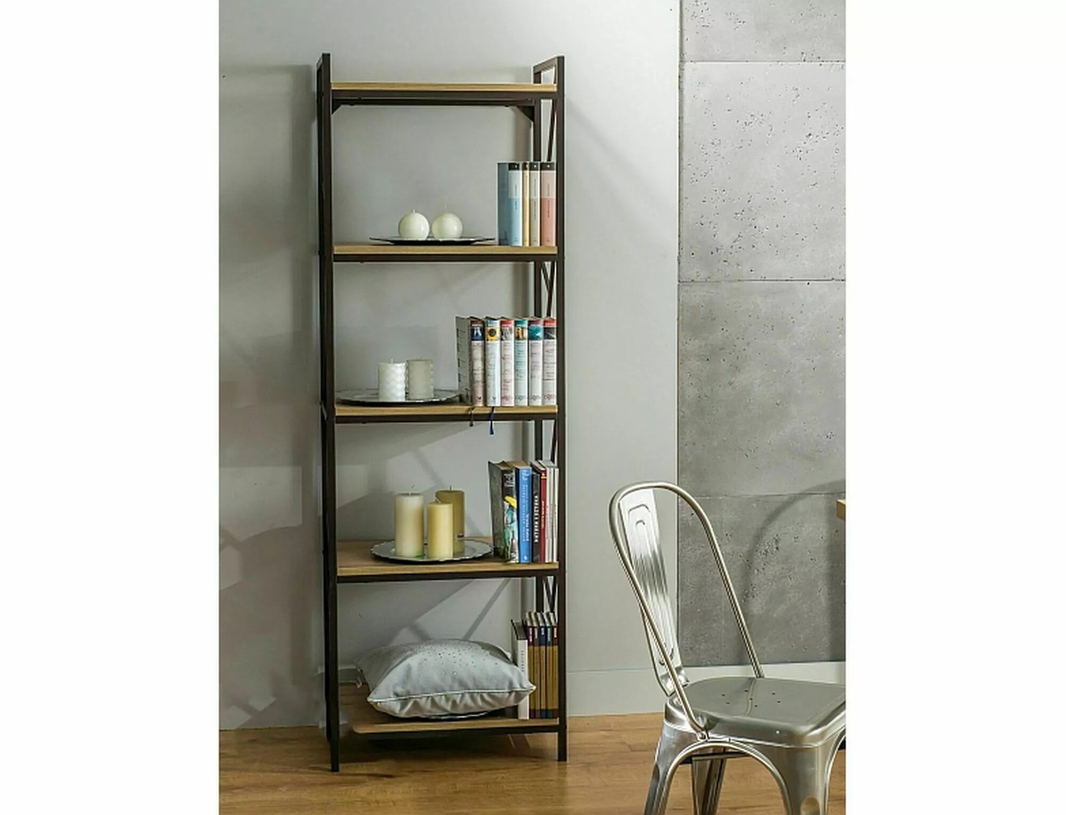Pastatoma lentyna TABLO R5, 60 cm, ąžuolo/juoda - 3
