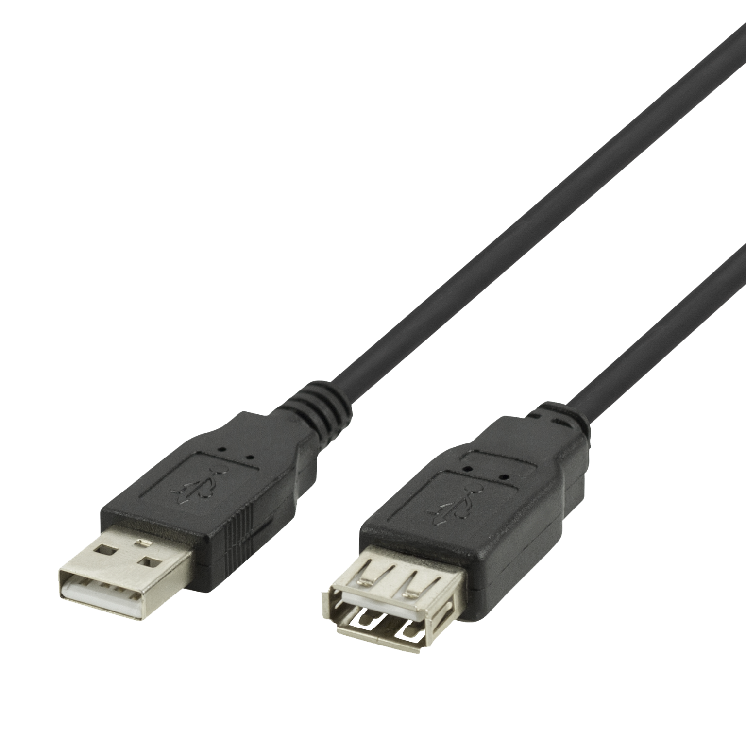 USB ilginimo kabelis DELTACO USB2-12S-K, USB-A male to USB-A female, 2m, juodas - 2