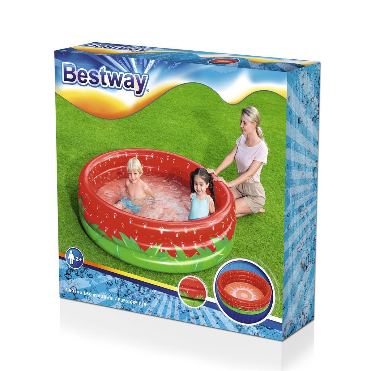 Pripučiamas vaikiškas baseinas BESTWAY Sweet Strawberry, 160 x 38 cm - 3