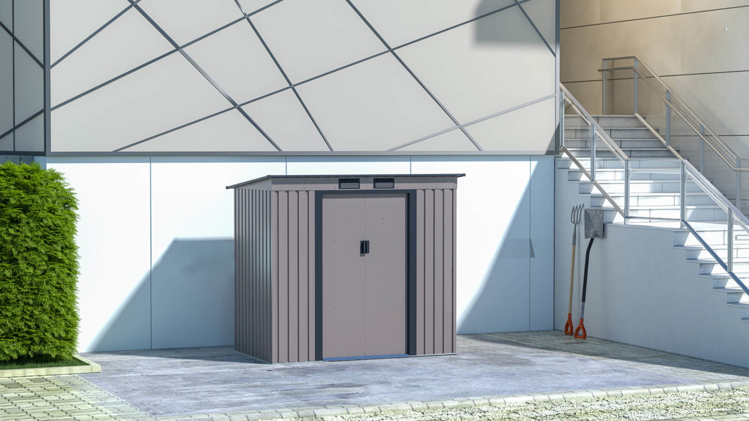Sodo namukas OREGON 7x4,  201x121x176 cm, Warm Grey - 5