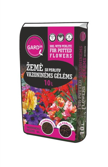 Vazoninių gėlių žemė su perlitu GARDIN, 10 l-0