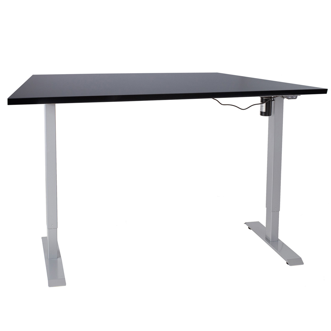 Rašomasis stalas su pakėlimo mechanizmu ERGO, 140x80 cm, juoda/pilka-0
