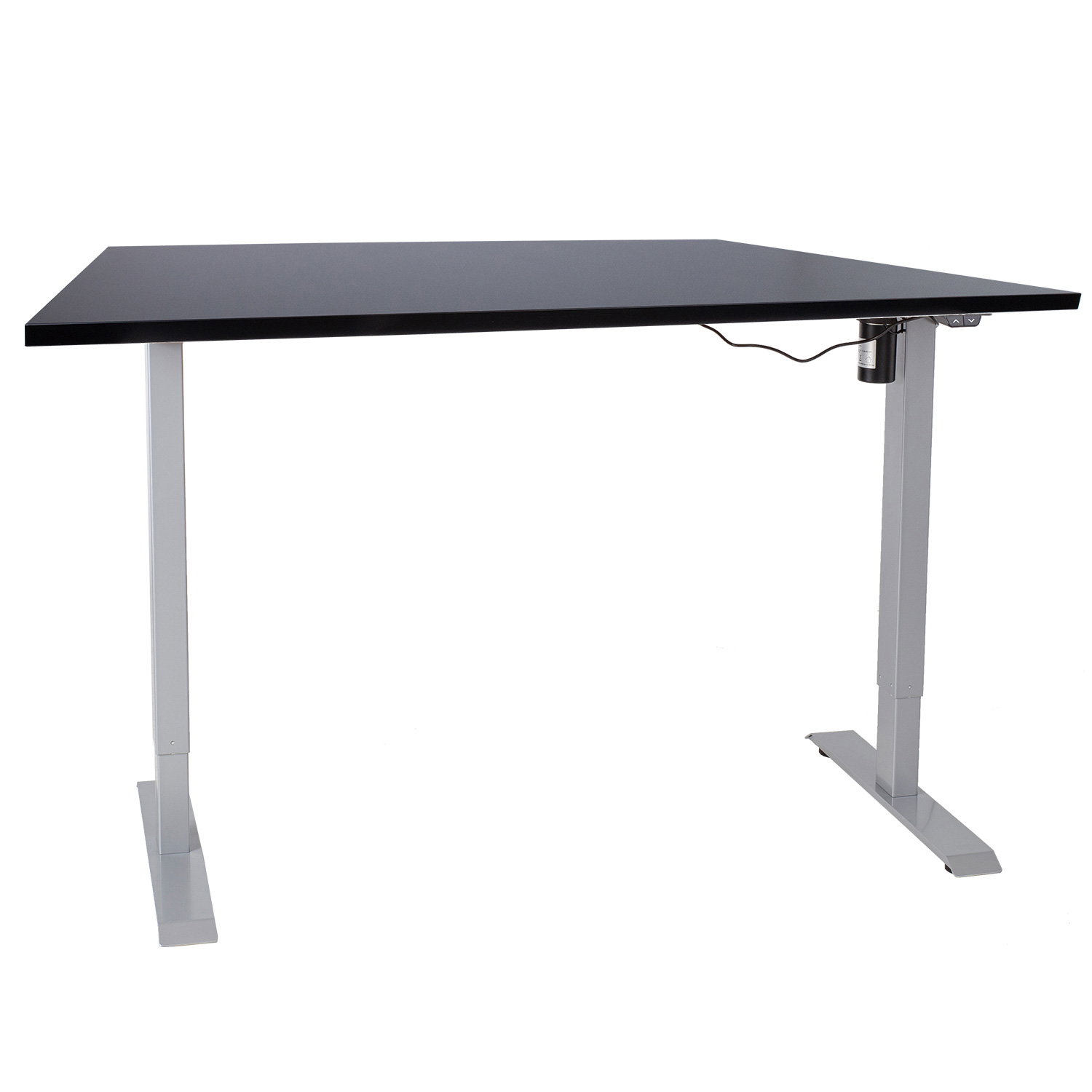 Rašomasis stalas su pakėlimo mechanizmu ERGO, 140x80 cm, juoda/pilka-0