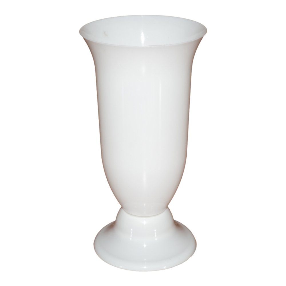 Plastikinė vaza, pastatoma, baltos sp., 19,5 x 37,5 cm