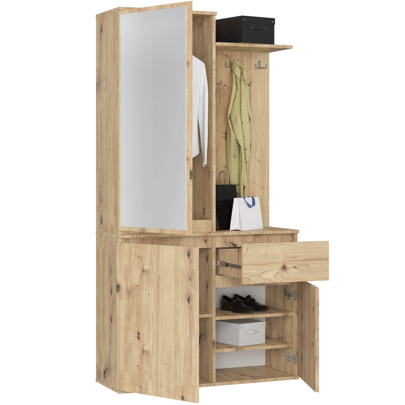 Prieškambario komplektas ENTRO PK, artisan ąžuolo-1