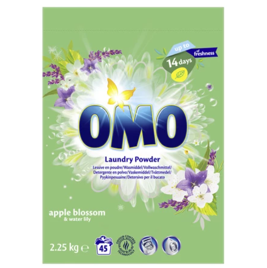 Universalūs skalbimo milteliai OMO APPLE BLOSSOM & WATER LILY, 2.25 kg-0