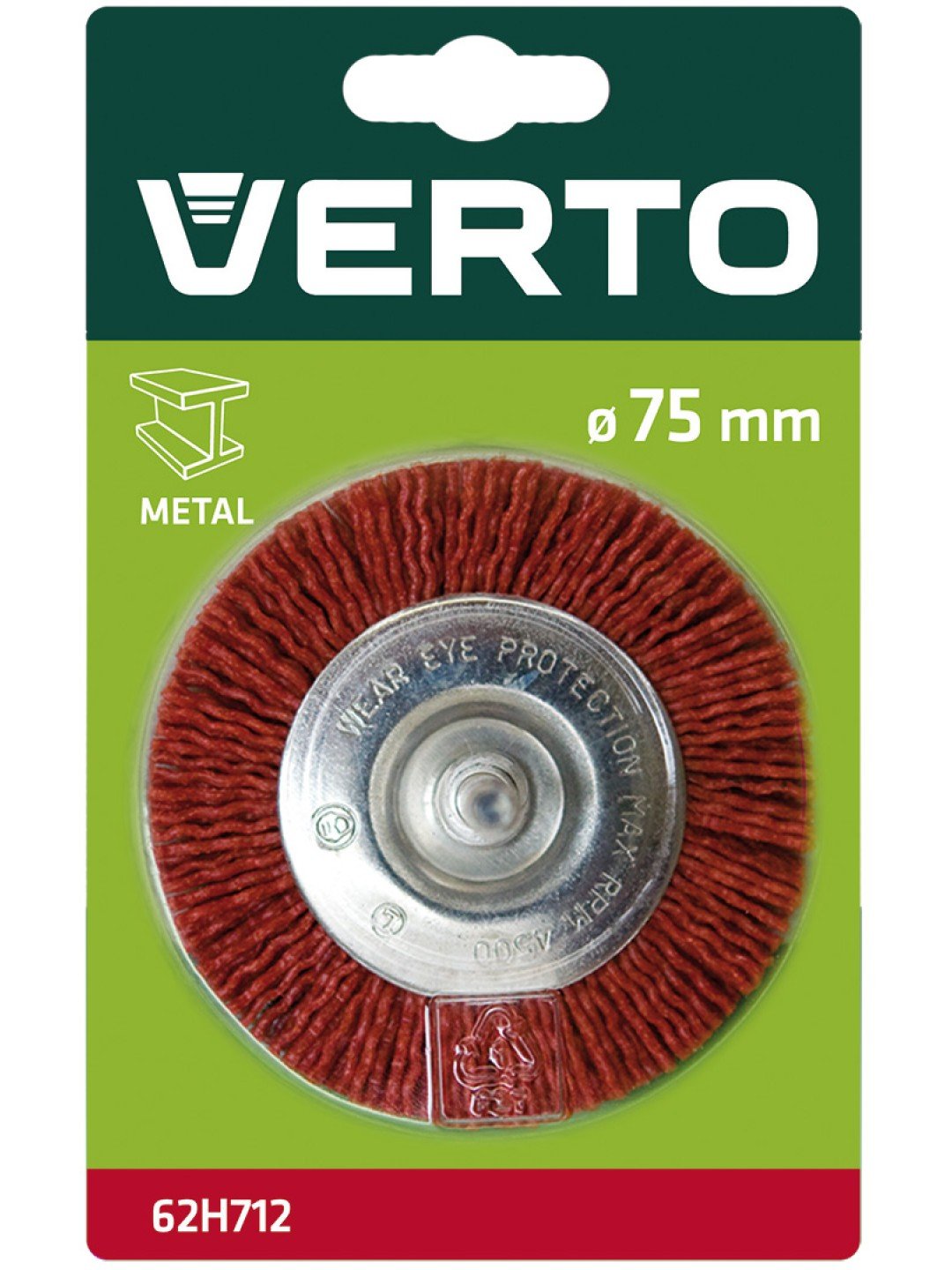 Nailoninis šlifavimo šepetys VERTO, 75 mm, plokščias - 2