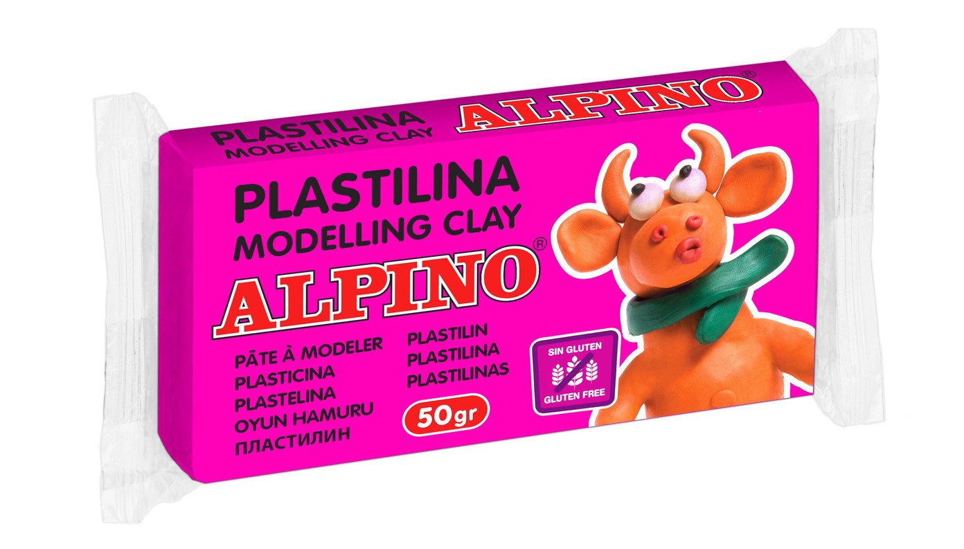 Plastilinas ALPINO, 50 g, rožinis-0