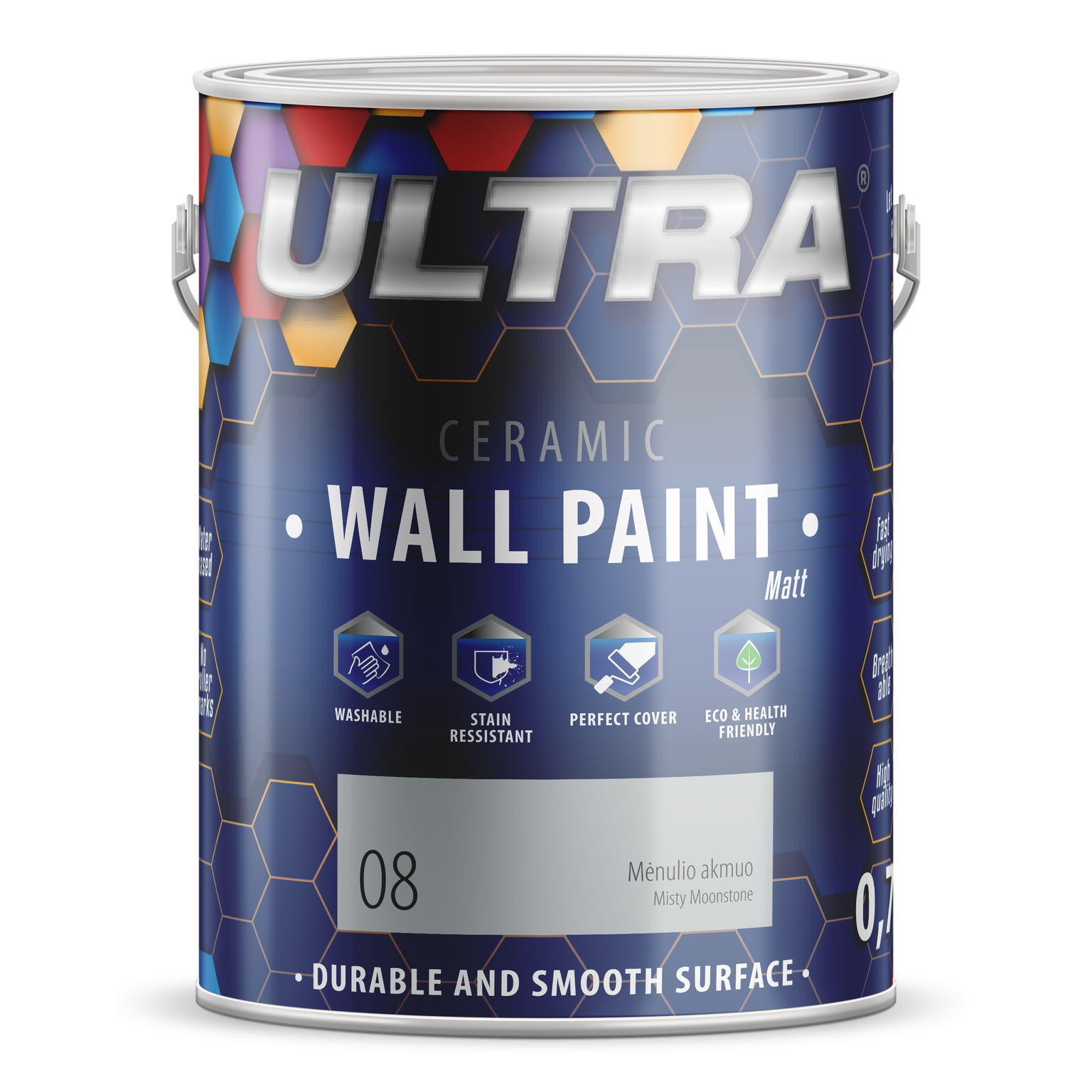 Interjero dažai ULTRA ceramic, mėnulio akmuo (8), 2,5 l-0