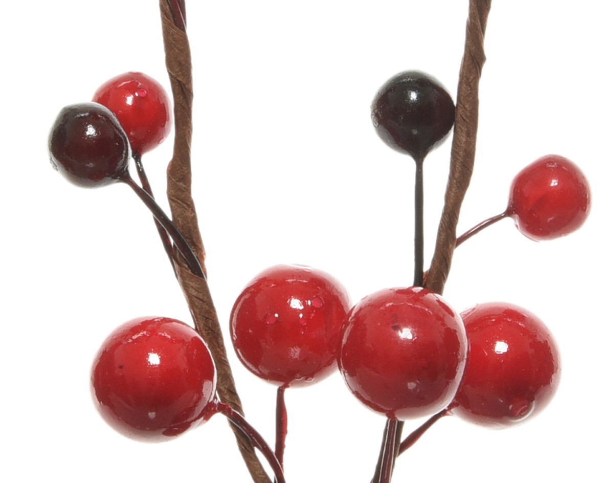 Kalėdinė dekoracija BRANCH BERRY, raudonos sp., 2 x 3 x 8 cm, 1 vnt-0