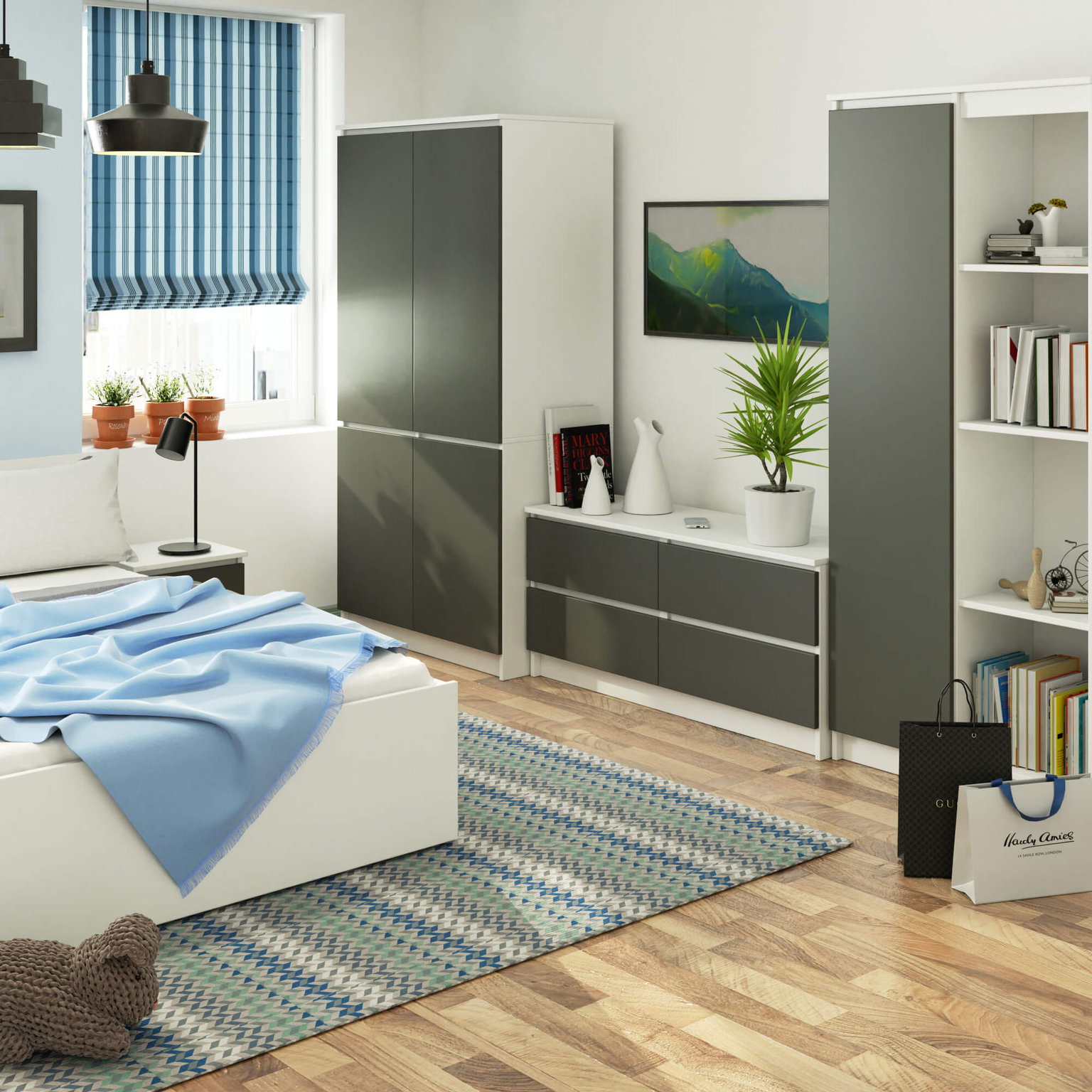 Spinta S90 4D, balta/grafito - 4