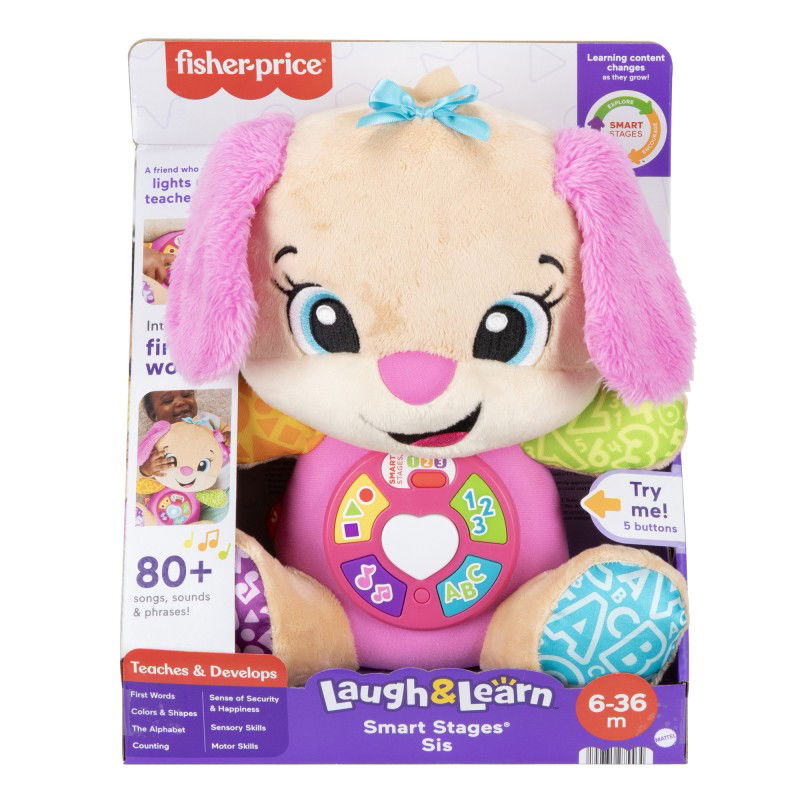 Interaktyvus žaislas FISHER PRICE, išmaniųjų lygių mokomojo šuniuko sesutė, lietuvių kalba-0