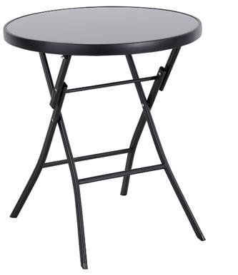 Lauko stalas Tasso, 60x60x70 cm, juoda - 1