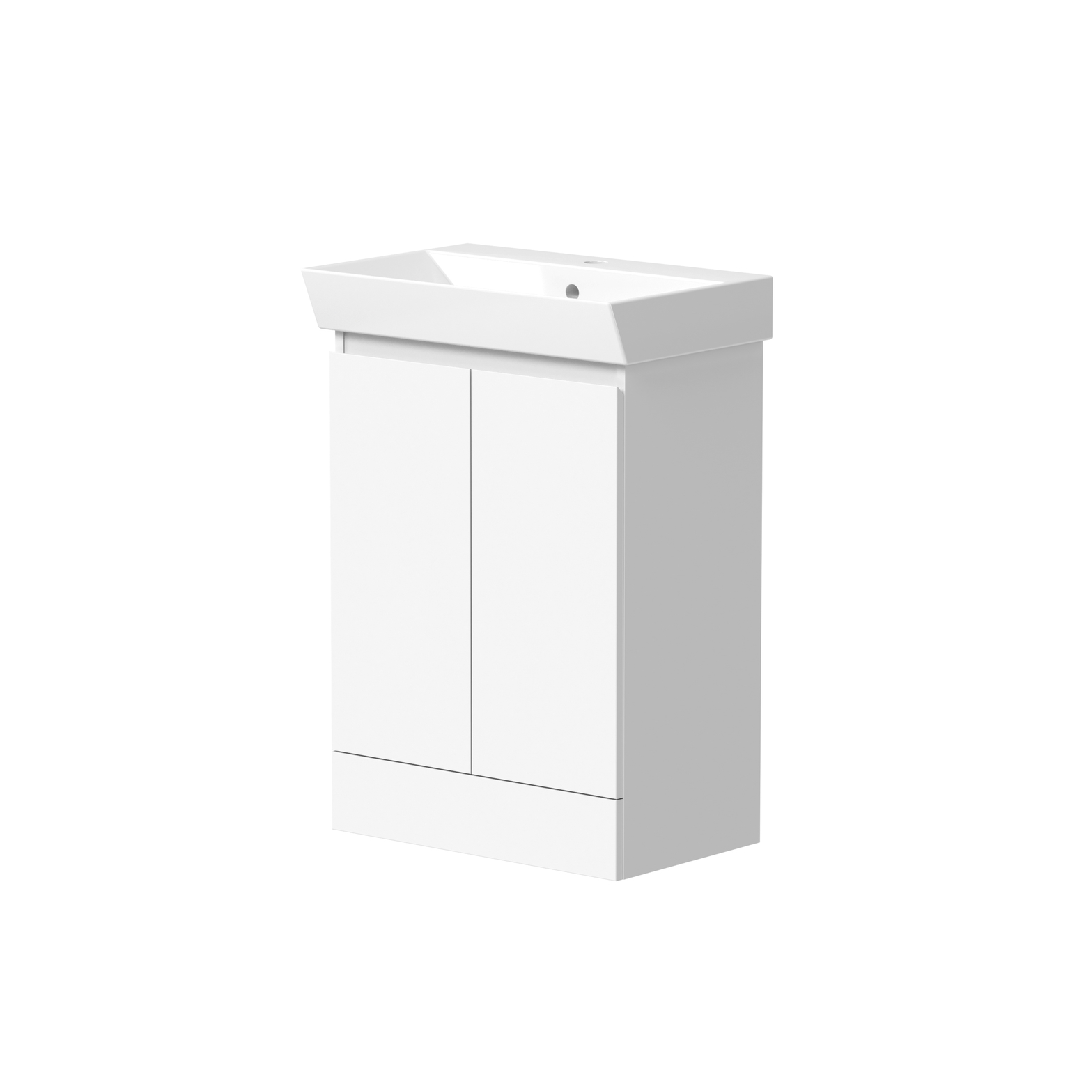 Vonios spintelė RB BATHROOM KEEN, su praustuvu, matinės baltos sp., 59 x 85,5 x 39 cm-0