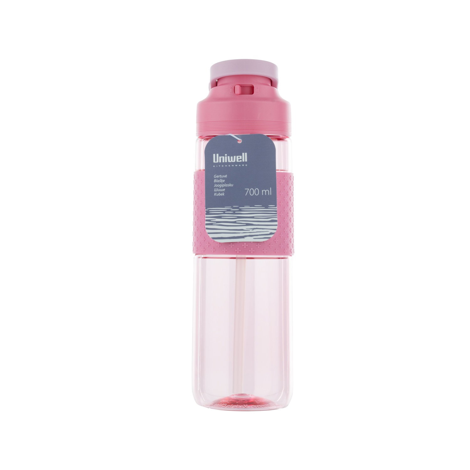 Gertuvė su šiaudeliu UNIWELL COLOUR, 700 ml-0