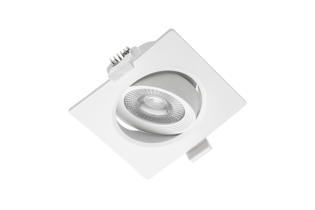 Įleidžiamas LED šviestuvas GTV VOLARE, 5 W, 400 lm, 4000 K, 38°, baltos sp., kvadrato f., 9 x 9 cm