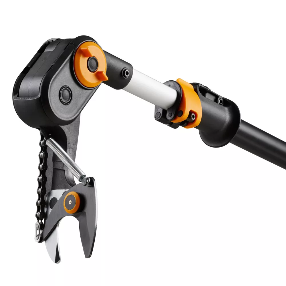 Akumuliatorinis šakų genėtuvas FISKARS, 2 x 12 V, iki 32 mm, kotas 2,4-4,0 m, be akumuliatoriaus-1