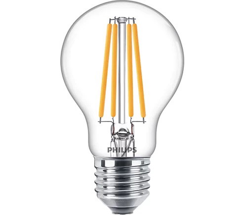 LED lemputė PHILIPS Classic, A60, E27, 10,5W (=100W), 2700K, 1521 lm, filamentinė, šiltai baltos sp.-0