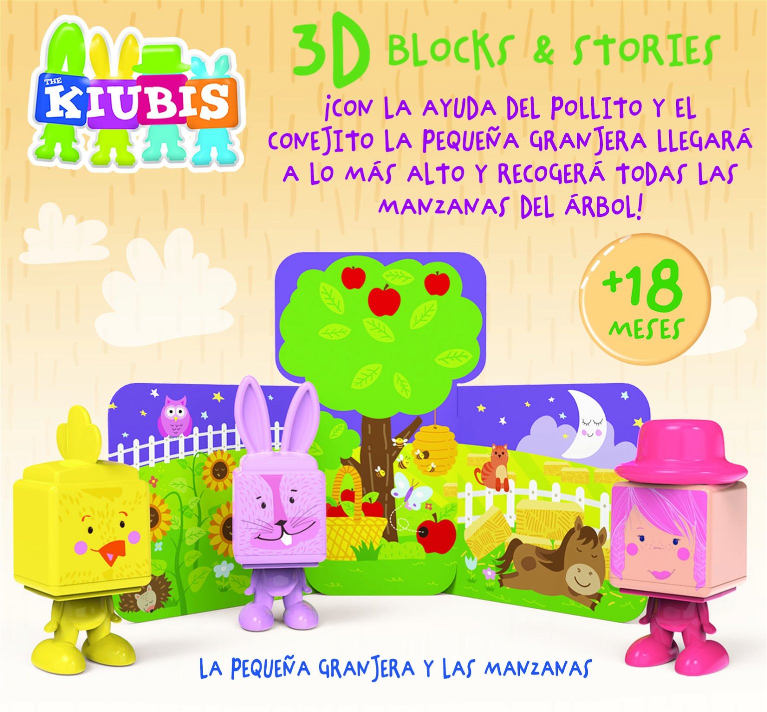 Kūdikių žaidimai 3D THE KUBIS, THE LITTLE FARMER AND THE APPLES, 2-4 metų - 2