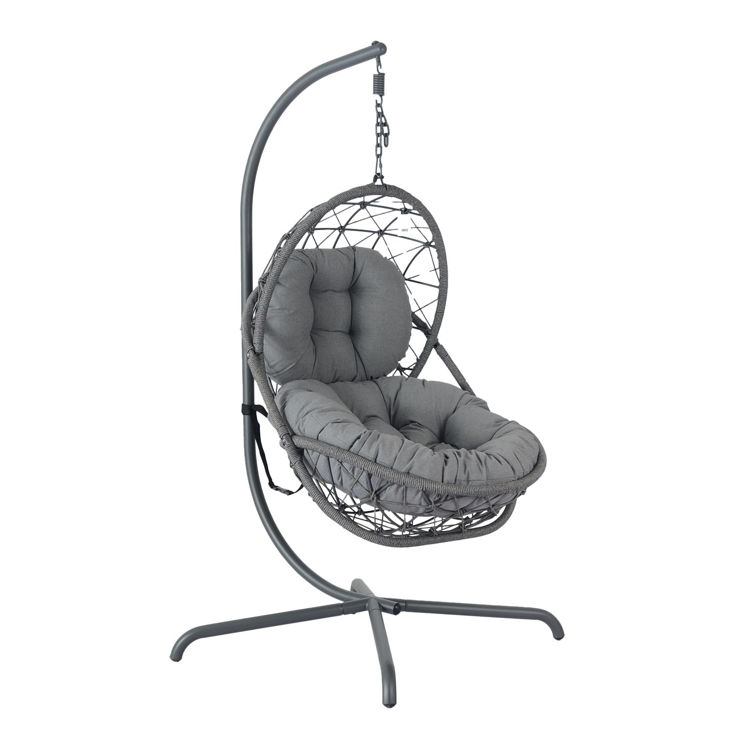 Pakabinamas krėslas Home4you AMARA 134x134xH196cm, tamsiai pilka-0